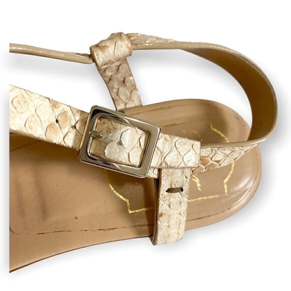 Roger Vivier Flat Sandals, Natural snake, Gold Ring, Sling Back, Size 37.5EU - Picture 12 of 13